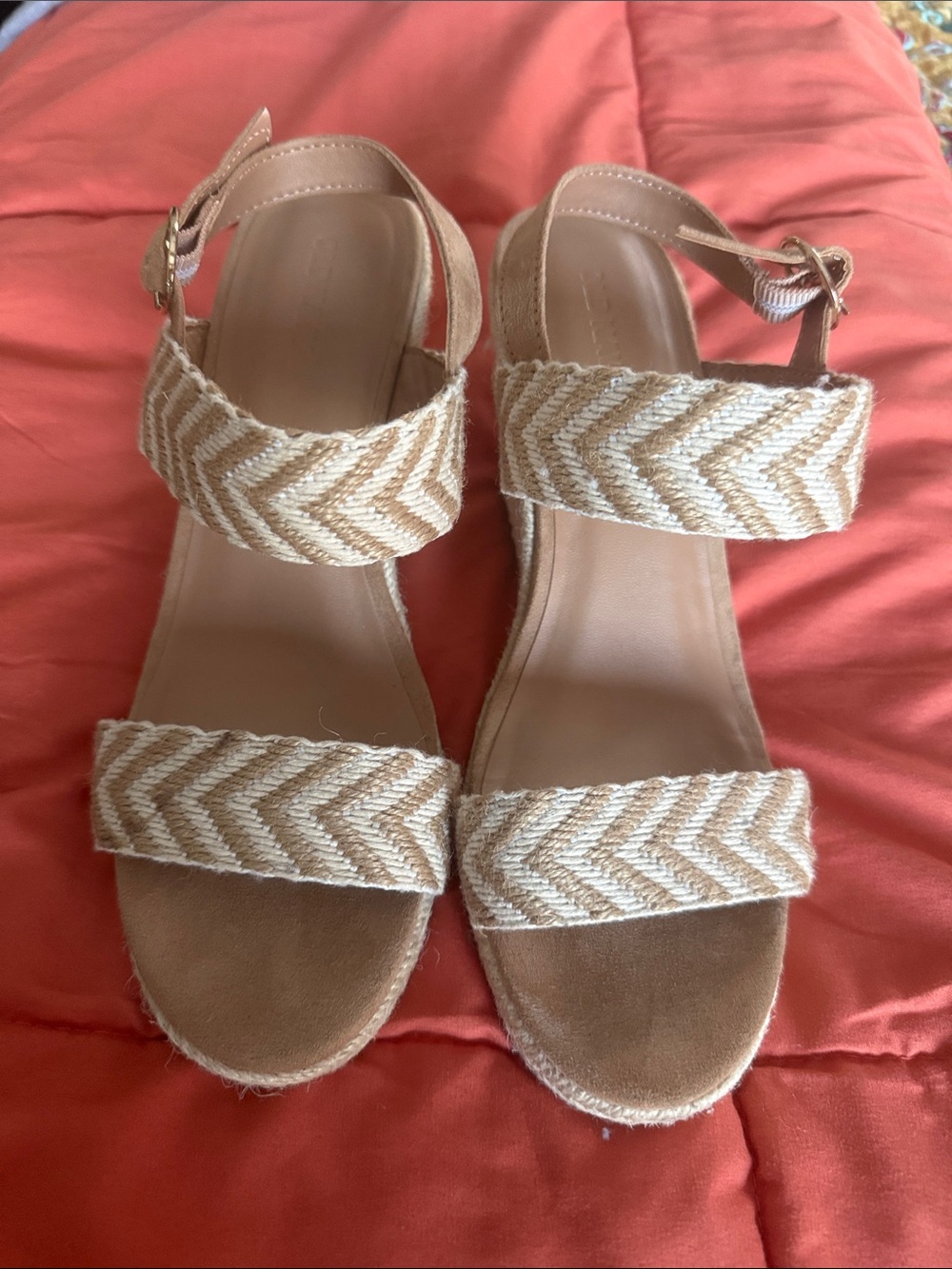 Old Navy Beige Braided Strap Sandals